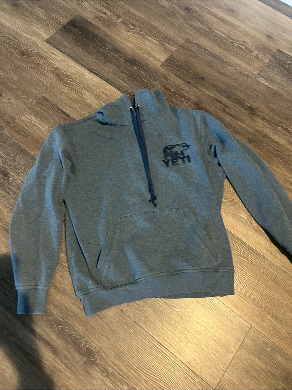Yeti Men's Heather blue Hoodie with Chest Logo